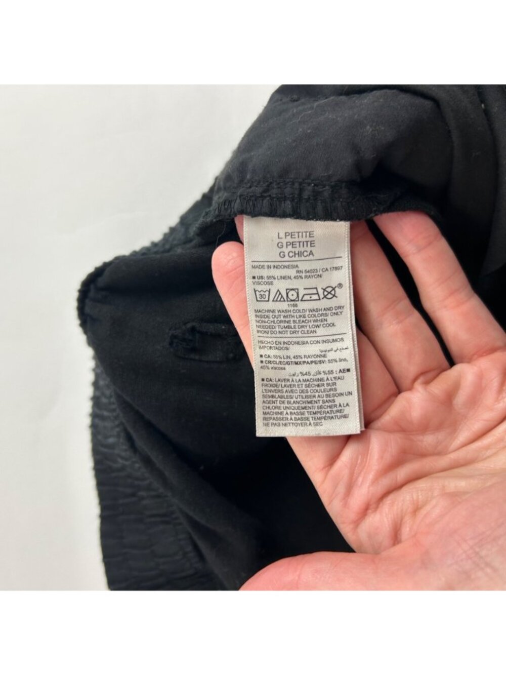 PETITE Old Navy Black Linen Blend Wide leg Lounge Pant LP - Picture 5 of 7